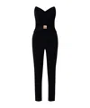 Elisabetta Franchi Strapless Jumpsuit With Waist Belt In Black