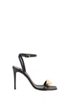 Elisabetta Franchi Square Toe High Heel Sandals In Black