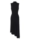 Elisabetta Franchi Asymmetric Black Midi Dress