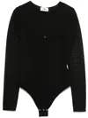 Elisabetta Franchi Wrap Blouse With Bodysuit Design In Black