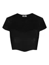 Elisabetta Franchi Herringbone Pattern Short Top In Black
