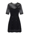 Elisabetta Franchi Fitted Mini Dress With Textured Design And Flared Hem In Black