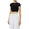 Elisabetta Franchi Herringbone Pattern Short Top In Black