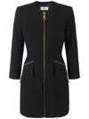 Elisabetta Franchi Herringbone Tweed Dress In Black