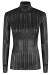 Elisabetta Franchi High Collar Slim Fit Tricot Sweater In Black