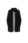 Elisabetta Franchi High Neckline Ribbed Texture Sleeveless Top In Black