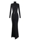 Elisabetta Franchi High-neck Draping Maxi Dress In Black