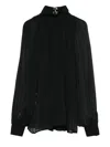 Elisabetta Franchi High-neck Embellished Blouse In Black