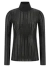 Elisabetta Franchi Knit Sweater With Long Sleeves And High Neck In Black