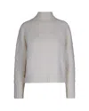 Elisabetta Franchi High-neck Knit Sweater With Jacquard Diamond Pattern In Gray