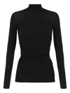 Elisabetta Franchi High-neck Long-sleeve Top In Black