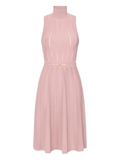 Elisabetta Franchi High-neck Midi Dress In Multi