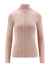 Elisabetta Franchi High Neck Shirt In Metallic Fabric In Pink