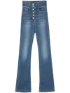 Elisabetta Franchi High-rise Bootcut Jeans In Blue