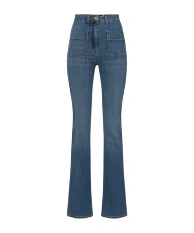ELISABETTA FRANCHI ELISABETTA FRANCHI LOGO PLAQUE BOOT CUT JEANS