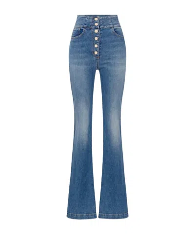 Elisabetta Franchi High-rise Bootcut Jeans In Blue