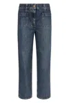Elisabetta Franchi Cropped Mid-rise Jeans With Patch And Flap Pockets In Denim
