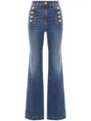 Elisabetta Franchi High-rise Straight Leg Jeans In Blue
