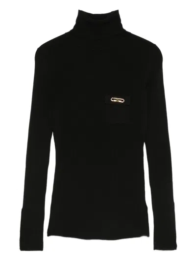 ELISABETTA FRANCHI ELISABETTA FRANCHI HIGH TURTLENECK BLACK SWEATER