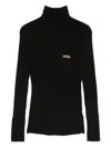Elisabetta Franchi Logo Plaque Turtleneck Sweater In Multi