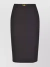Elisabetta Franchi High Waist Back Slit Knee-length Skirts In Black