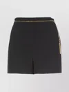 Elisabetta Franchi Shorts In Lightweight Crepe With Jeweled Chain Clothing In Multi