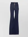 Elisabetta Franchi High Waist Flared Denim Jeans Trousers In Multi