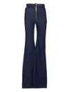 Elisabetta Franchi High Waist Flared Denim Jeans Trousers In Blue