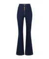 Elisabetta Franchi High-waist Flared Jeans In Blue