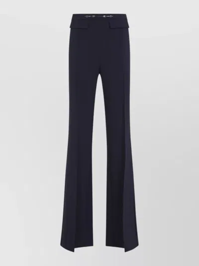 Elisabetta Franchi High Waist Flared Trousers Belt Detail In Multi