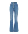 Elisabetta Franchi Logo-button Flared Jeans In Blue