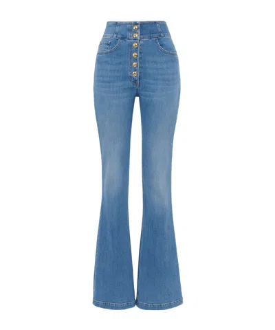 ELISABETTA FRANCHI ELISABETTA FRANCHI BUTTON-DETAILED HIGH-WAIST JEANS