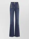 Elisabetta Franchi Blue Denim Cotton Jeans With Buttons In Blue