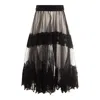 Elisabetta Franchi High Waist Lace-detailed Tulle Skirt