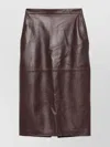 Elisabetta Franchi High Waist Leather Midi Skirt