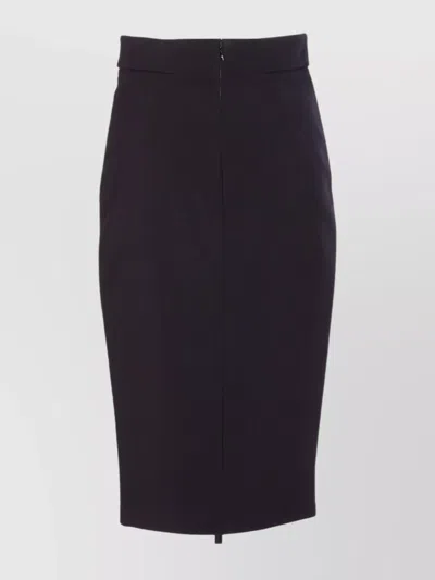 Elisabetta Franchi High Waist Maxi Zip Skirt With Gold-tone Hardware In Black