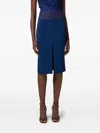 Elisabetta Franchi High-waist Midi Skirt In Blue