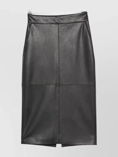 Elisabetta Franchi High Waist Pencil Skirt With Back Detail In Black