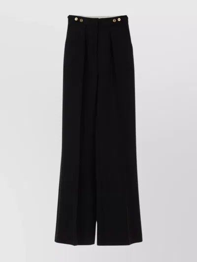 ELISABETTA FRANCHI HIGH WAIST PLEATED WIDE LEG TROUSERS