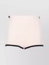 Elisabetta Franchi High Waist Scalloped Hem Shorts With Contrast Trim In Pink
