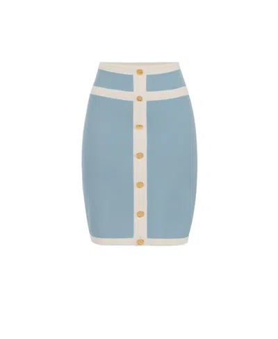Elisabetta Franchi High Waist Skirt In Blue