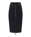 Elisabetta Franchi Lightweight Crepe Skirt With Black Zip In Black