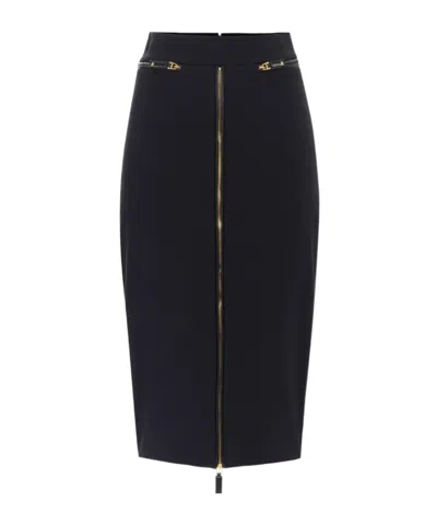 Elisabetta Franchi High Waist Skirt In Black