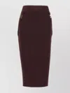 Elisabetta Franchi Corsetry-inspired Midi Skirt With Zigzag Stitching In Brown