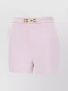 Elisabetta Franchi High Waist Slim Fit Shorts In Light Stretch Crêpe