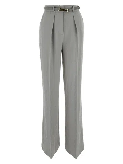 Elisabetta Franchi High Waist Trousers In Grey