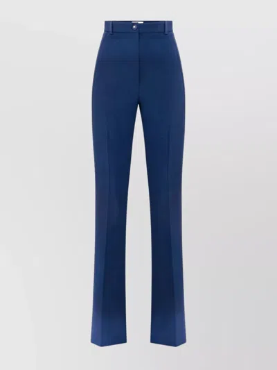 ELISABETTA FRANCHI HIGH WAIST WIDE LEG TROUSERS WITH SIDE SLITS