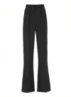 Elisabetta Franchi High-waisted Black Crepe Pants With Flap Pockets In Black