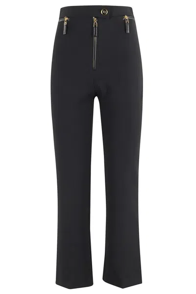 Elisabetta Franchi High-waisted Black Pants With Flared Leg