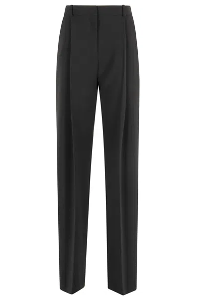 Elisabetta Franchi High-waisted Black Pants With Pleated Design